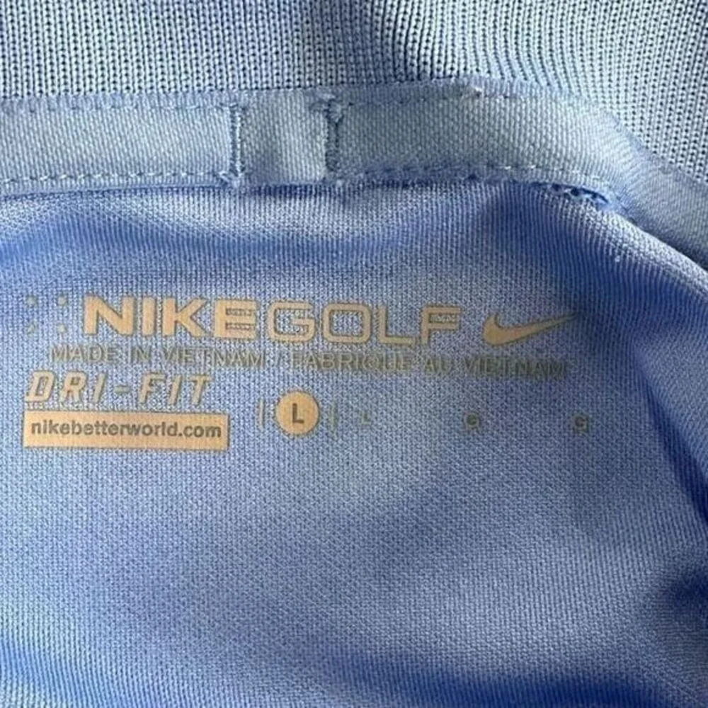 Nike Golf Polo Shirt Adult Large Blue Dri-Fit Athletic Golfing Swoosh Rugby Mens
